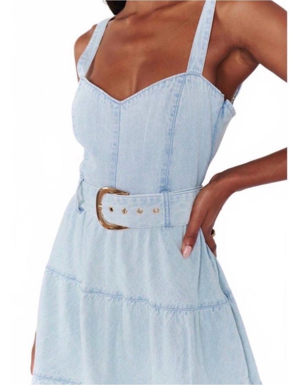 Show Me Your MuMu Dew Drop Lainey Midi Dress in Pale Blue - Picture 5 of 12